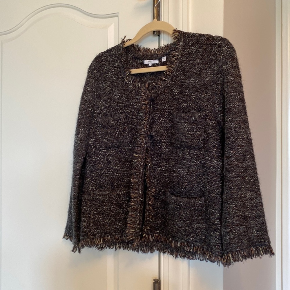Black tweedish cardigan sweater